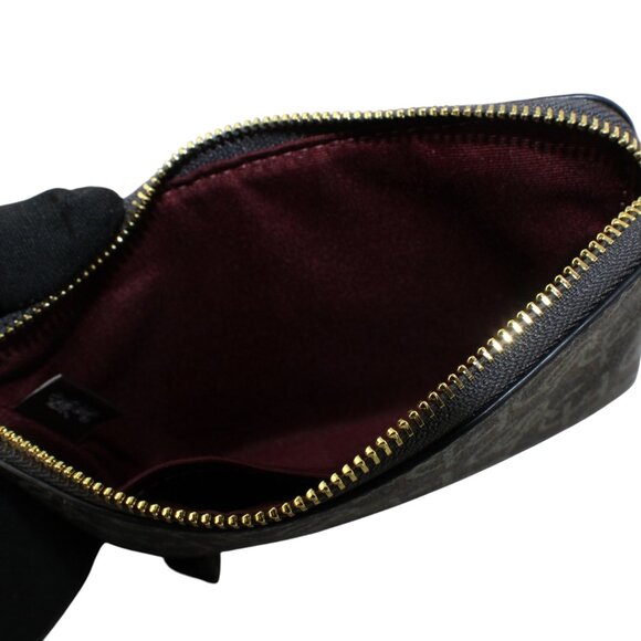 COACH Women's Corner Zip Wristlet with Monogram Print (Black) - Picture 13 of 15